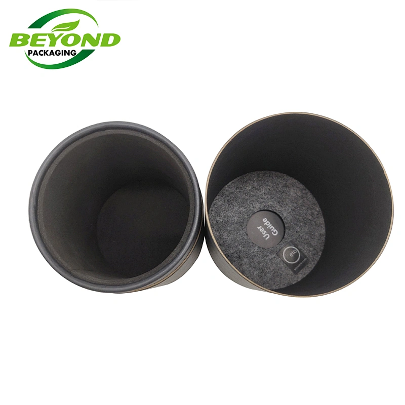 Custom Cylinder Matte Black Kraft Paper Cardboard whisky alcoholic beverage bottle black cardboard tube for round wine packaging