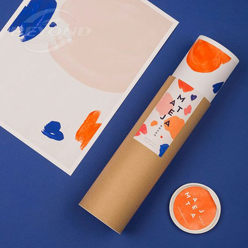 Natural Custom Biodegradable Kraft Round Cardboard Black Printing Craft Cylinder Paper Tube For Posters Shipping Tube