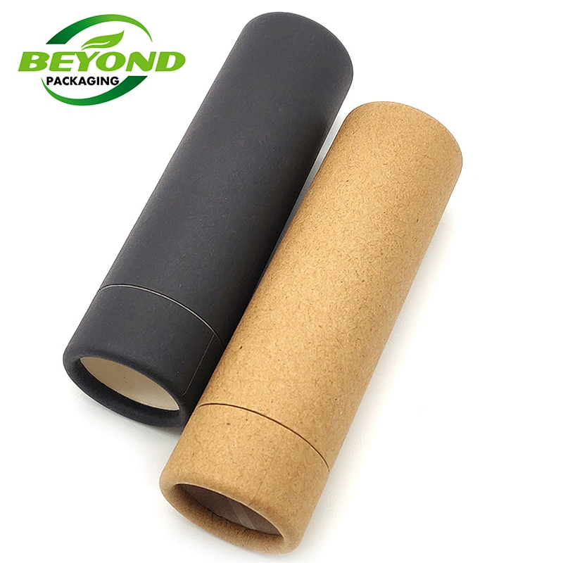 Eco Friendly Push Up Kraft Paper Lip Balm Tubes Biodegradable Material Cardboard Custom Chapstick Tube