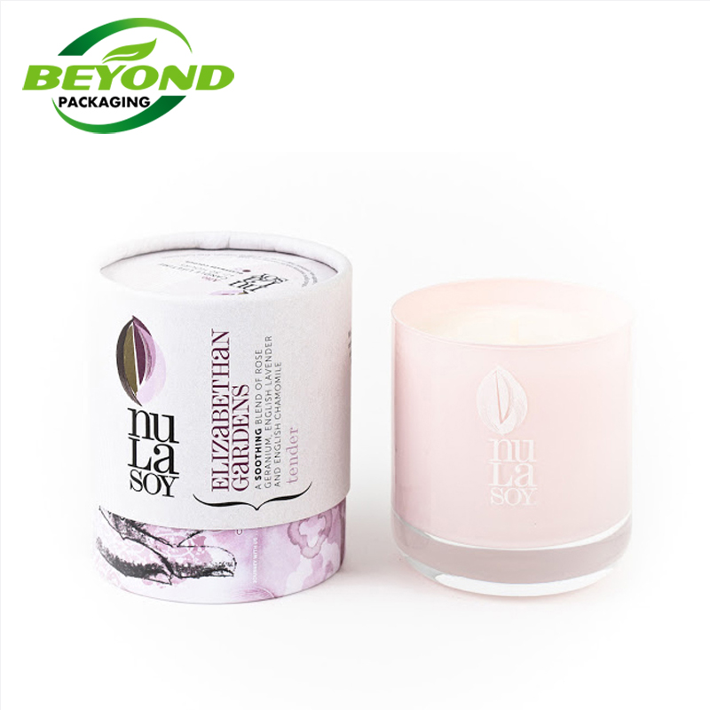 eco friendly recycled material design candle jar with gift box round tube cylinder packaging boxes