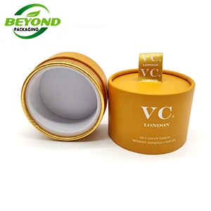 Luxury Biodegradable Cardboard Cosmetic Round Paper Tube With Ribbon Cosmetic Face Cream Packaging Tube