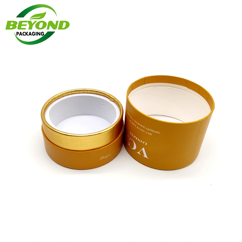 Beyond Package Biodegradable Cosmetic Packaging Cream Jar Customized Cylinder Cardboard Packaging EVA Holder for 200ml Glass Jar