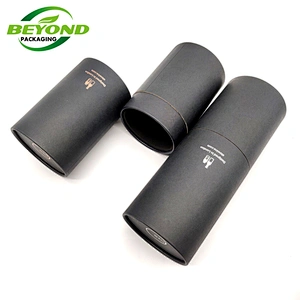 High-end Eco Friendly Black Cardboard Cylinder Round Gift Paper Tube For 750ml Wine Bottles Packaging Tube