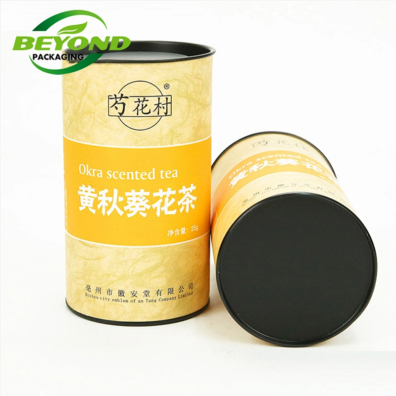High Quality Accept Customize Tea Paper Tube Packaging Tin Body Paper Cardboard Tube Boxes Cylinder