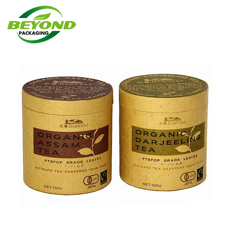 100% Recycled Eco Friendly Containers Cosmetic Biodegradable Round Cardboard Kraft Paper Tube Packaging