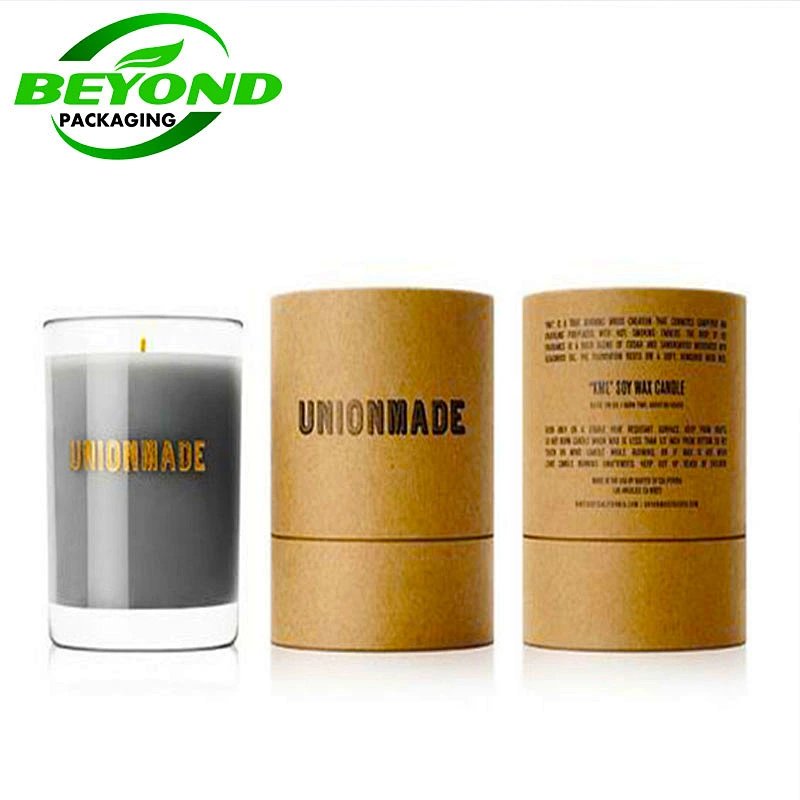 100% Recyclable paper tube kraft material cylinder tube candle jar round cardboard boxes packaging