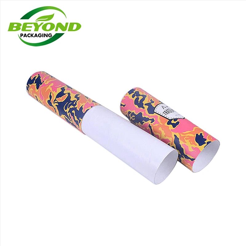 Custom design printed kraft cylinder packaging box eco friendly shipping tubes, colorful paper poster mailing tube