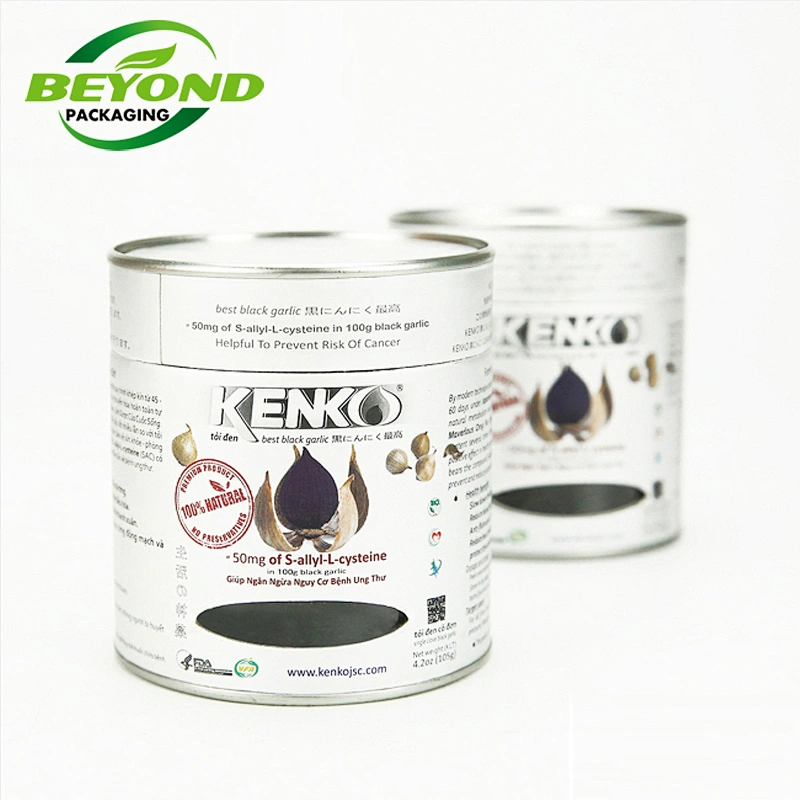 Custom Printing Cylinder Biodegradable Luxury Metal Lid Cardboard Canister Can Gift Paper Tube For Coffee Bean Powder