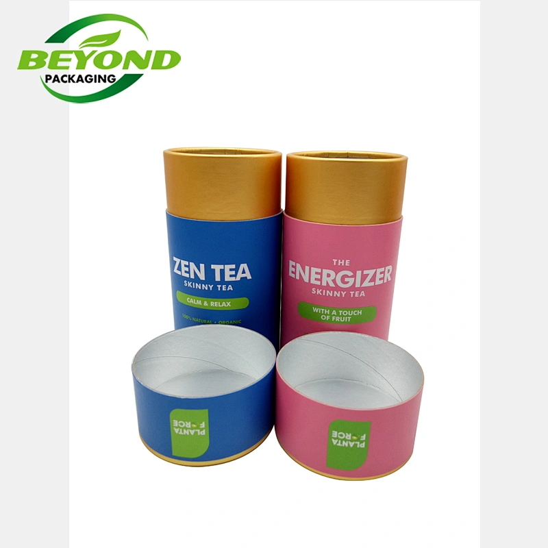 Eco Friendly Dietary Supplement Cylinder Box Packaging Tube Round Packaging Box with Custom Printing For Vitamin Supplements