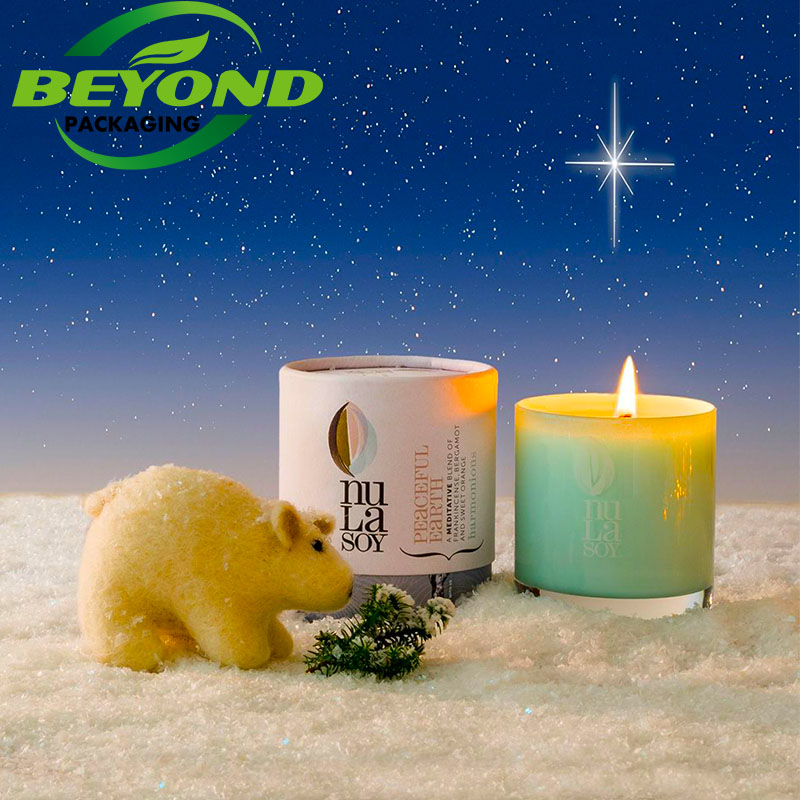 Biodegradable Round Cylinder Circle Luxury Box Customised Candle Boxes Wedding Favour Candle Boxed