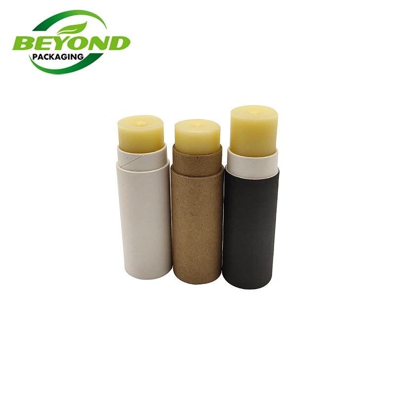 Food grade eco friendly push up paper tube packaging for lip stick, lip balm with wax paper inside