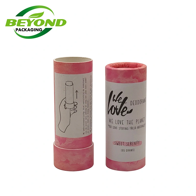 Best Price eco friendly big size 2.5 Oz Packaging Kraft Paper Cardboard Lip Balm Tube / Deodorant containers