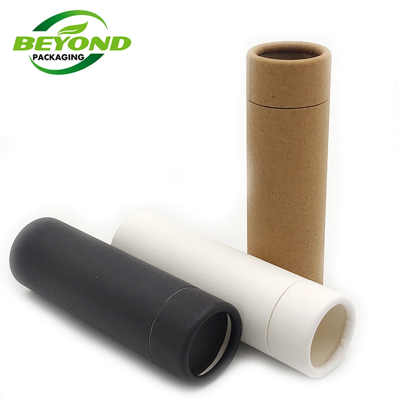 Empty Biodegradable Cardboard Deodorant Paper Tube Packaging Vagan Kraft Natural Push Up Paper Tube White Black Brown Colors