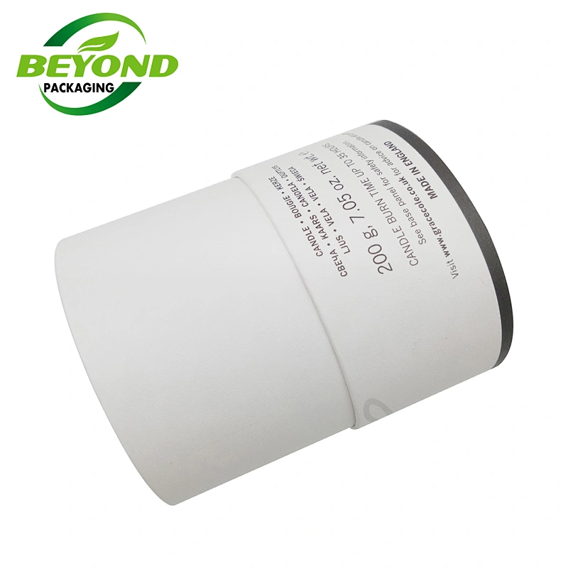 Personalized Luxury Empty White Custom Recycled Cylinder Candle Paper Tube Candle Packaging Boxes