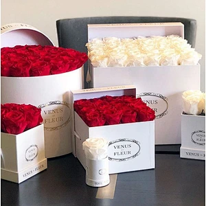 Decorative Hat Waterproof Paper Circle Round Packaging Gift Single Rose Flower Display Boxes With Lid