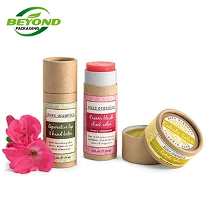 Biodegradable Packaging Food Grade Kraft Paper Cardboard Tube For Lip Balm Deodorant Stick Paper Tube Container