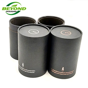 Custom Cylinder Round Black Cardboard Eva Foam tubes Rigid Gift Packaging Paper Tube Box For Wine