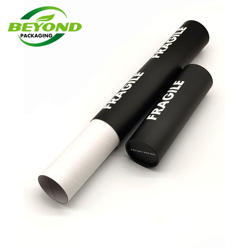 Best selling matt black custom logo long shipping cardboard paper poster packaging tube