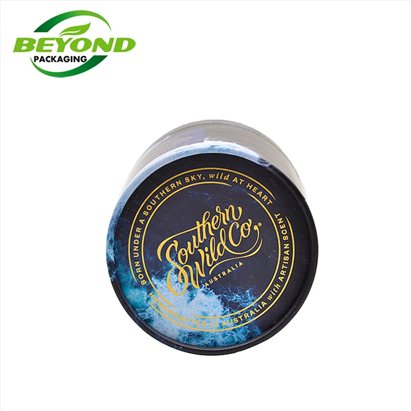 Eco friendly Biodegradable Paper Custom Cardboard Cylinder Box Packaging Gold Stamping Round Cardboard Candle Jar Tube