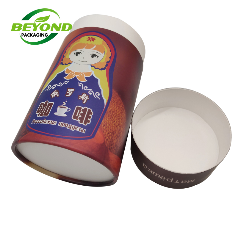 Eco friendly  Recycled Eco Friendly CMYK Printing Cardboard Tube Paper Gift Box For Coffee Packaging