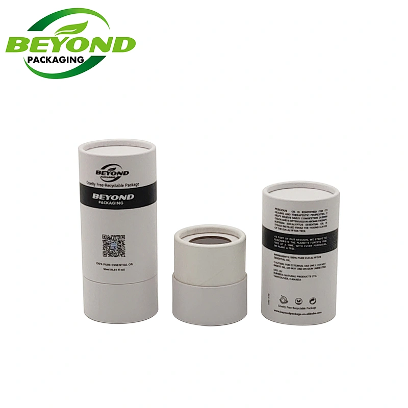 Recycled  High Quality New Design Paper Tube For Perfume  Bottle and Dropper Bottle Packaging With White Card Insert