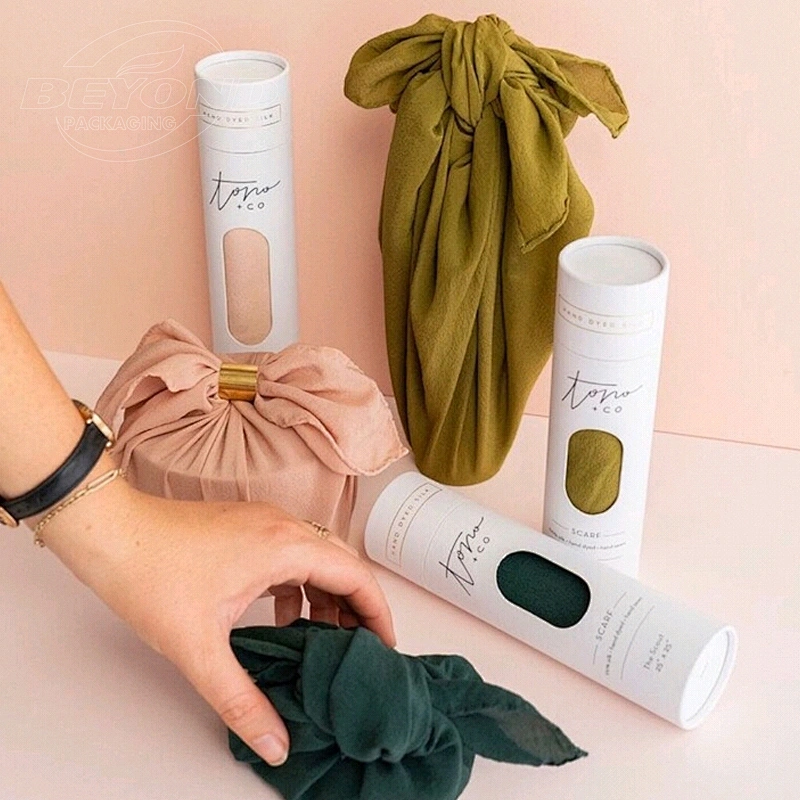 wholesale for towel biodegradable delicacy cardboard round kraft paper packaging paper tube with window