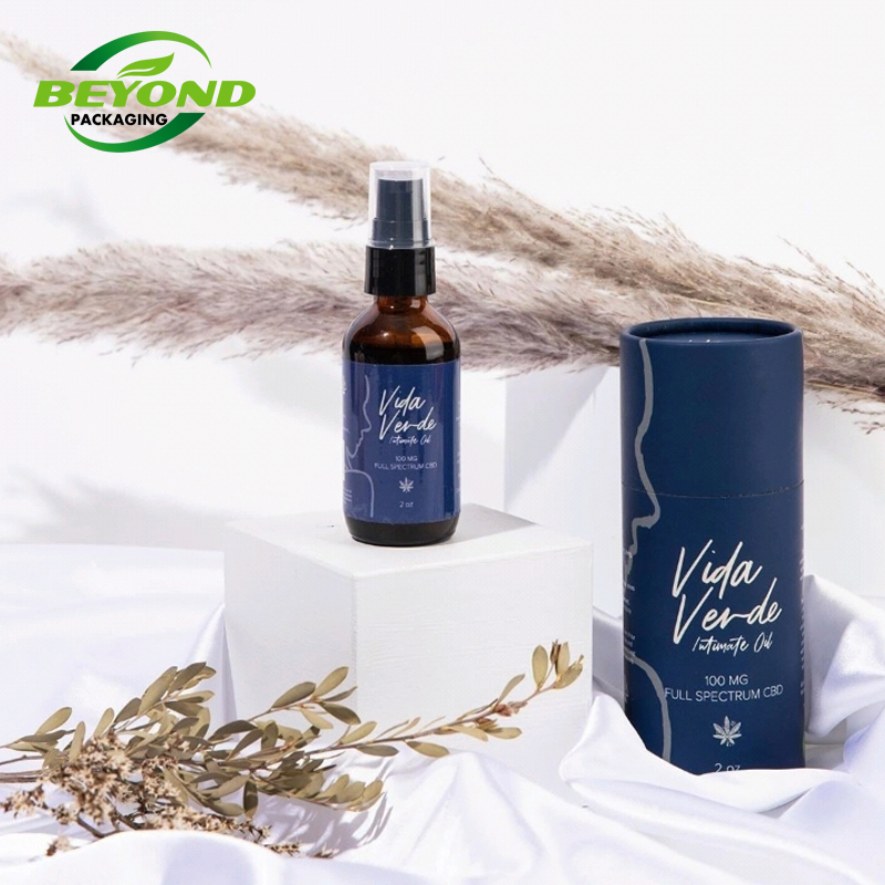 Elegant high quality 30ml cardboard dropper bottle packaging box packaging boxes for essential oil bottle	round tube cosmetic
