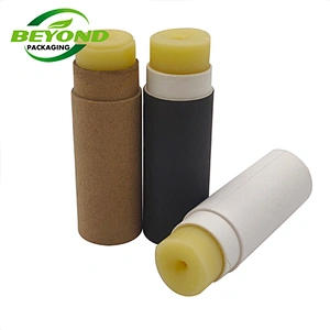 Eco friendly Kraft Push Up Paper Tubes Deodorant Container Round Cardboard Box For Deodorant Stick Coated Wax Paper
