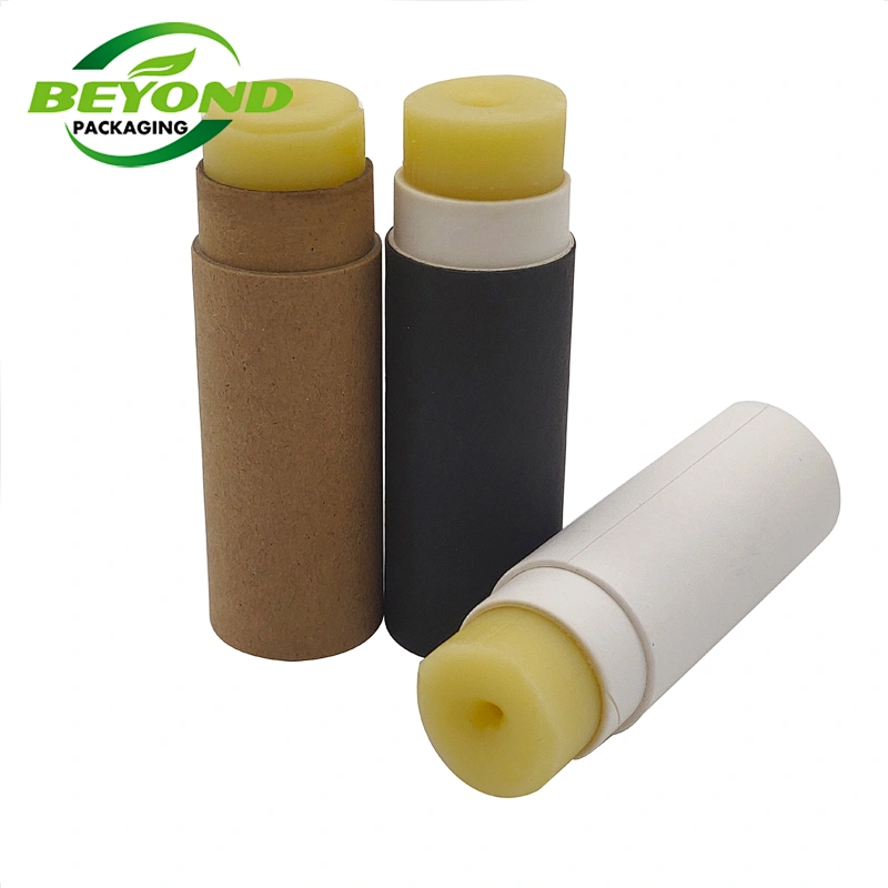 Eco friendly Kraft Push Up Paper Tubes Deodorant Container Round Cardboard Box For Deodorant Stick Coated Wax Paper