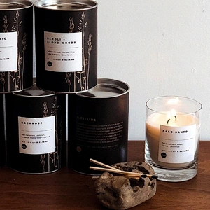 Golden Stamping Black Cardboard Custom Paper Packaging Cylindrical Paper Tubes For Candle Jar