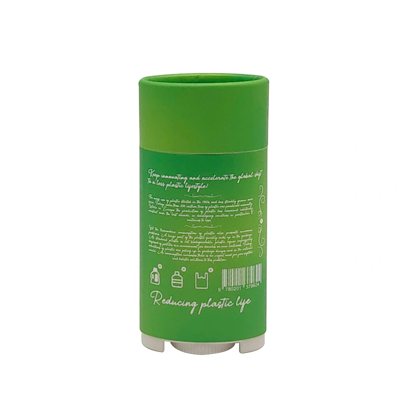 Biodegradable cosmetic kraft packaging solid Stick Containers oval screw-up stick cardboard deodorant/balm twist up tubes