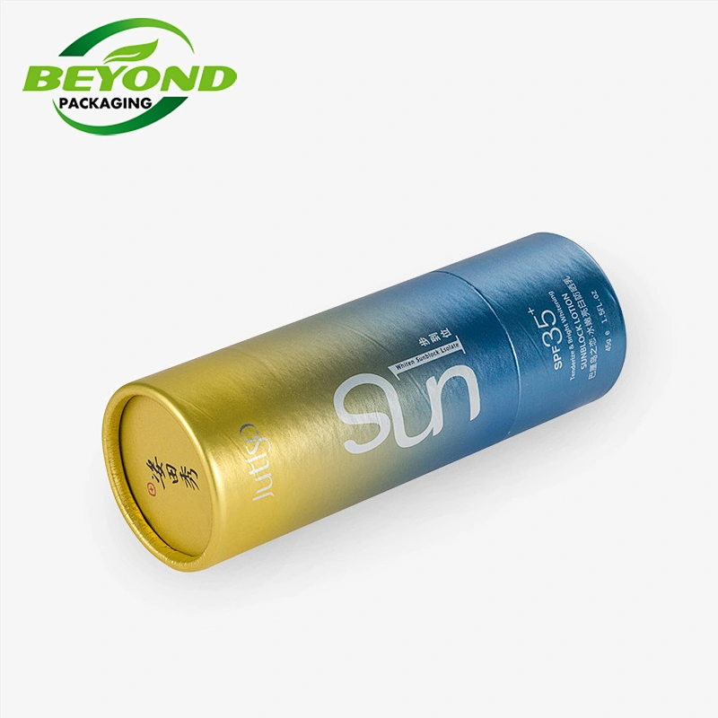 Eco Friendly Custom Printed Unique High Quality Cardboard Cylinder Custom Paper Core Tube For Sunscreen Container Packaging