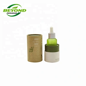OIl Bottle Packaging Custom Round Kraft Paper Tube Bio Friendly Cardboard With Personalized Print