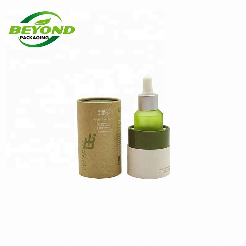 OIl Bottle Packaging Custom Round Kraft Paper Tube Bio Friendly Cardboard With Personalized Print