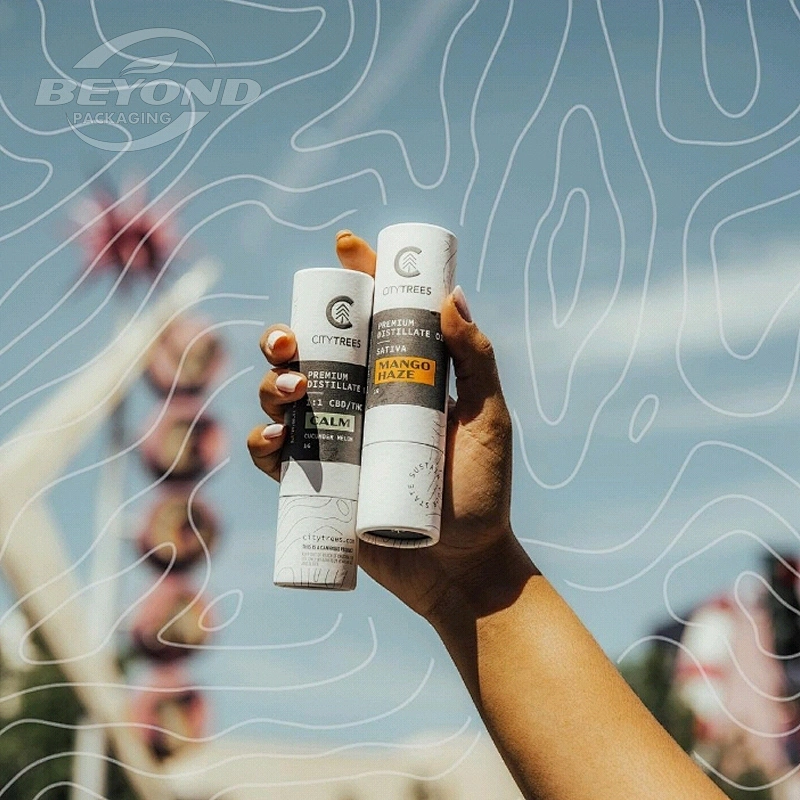 Custom Luxury Personality Design Cylinder Cosmetic 10ml Essential Oils Skincare Eyeliner Cosmetic Jar Packaging Paper Tubes
