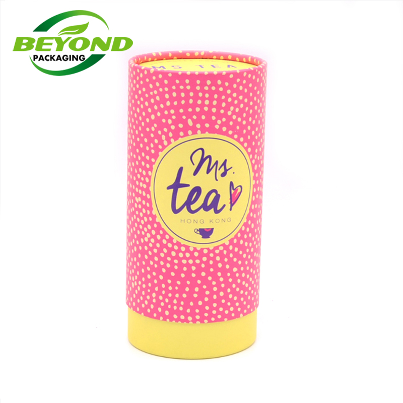 Biodegradable Luxury Food Grade Tea Canister Recycled Paper Tube Round Cans for Tea Bag Food Tea Packaging