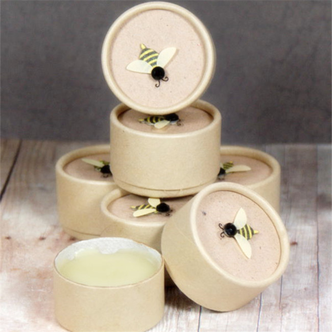 Eco friendly Cosmetic Balm Packaging Small Cylinder Bee Balm Container Oil-proof Paper Lined Unique Natural Beard Balm Paper Tube