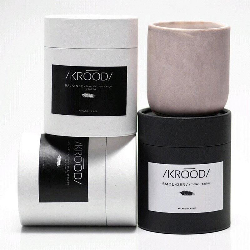 Luxury  Eco Friendly Private Custom Design Candle Packaging Biodegradable Cardboard Candle Paper Tube