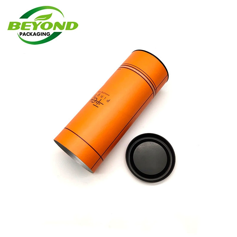 Food Grade Eco Friendly Cardboard Packaging Container For Tea Custom Design For Gift With Iron lids