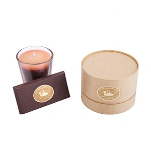 hot sale Recyclable black and white kraft biodegradable cardboard round pipe paper circle tube candle package with custom logo