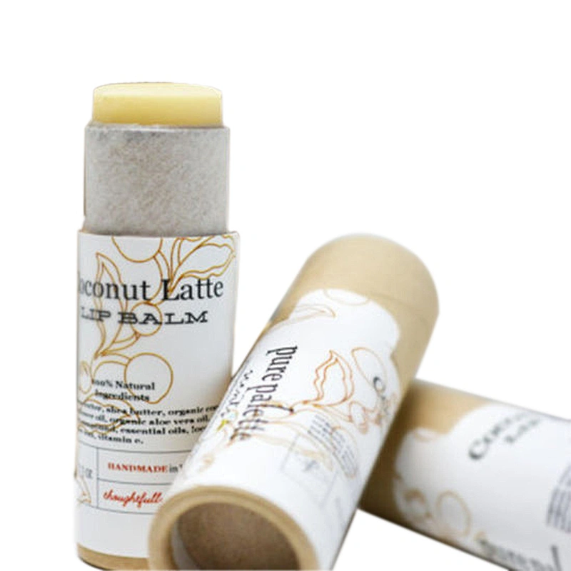 Biodegradable Eco friendly Custom Kraft Paper Push Up Tube paperboard containers Packaging For Lip Balm