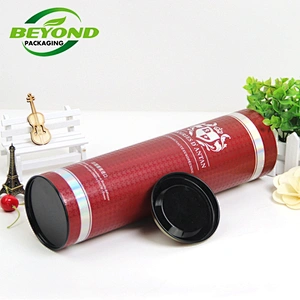 Wholesale Custom Printing Eco Friendly Cylinder Round Cardboard Paper tube Box Packaging For Wine