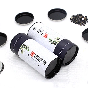 Customized Food Grade Carton Paper Tube CMYK Printing Cylinder Box Cannisters For Tea Coffee Candy Packaging With Metal Lid