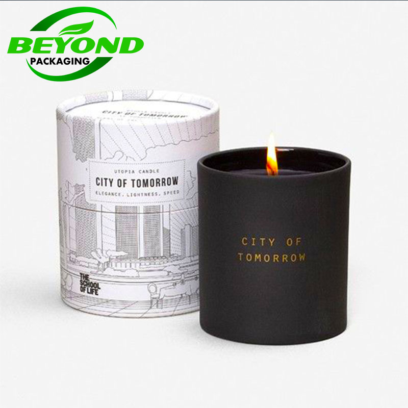 Eco Friendly Recycled  Round Kraft Paper Packaging Cardboard Tube For Empty Candle Jar With Luxury Box