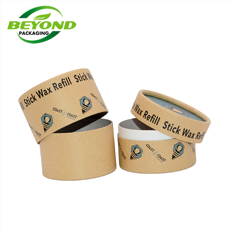 Biodegradable Recyclable Natural Cosmetic Kraft Paper Jar For Body Balm Face Rescue Body Souffle
