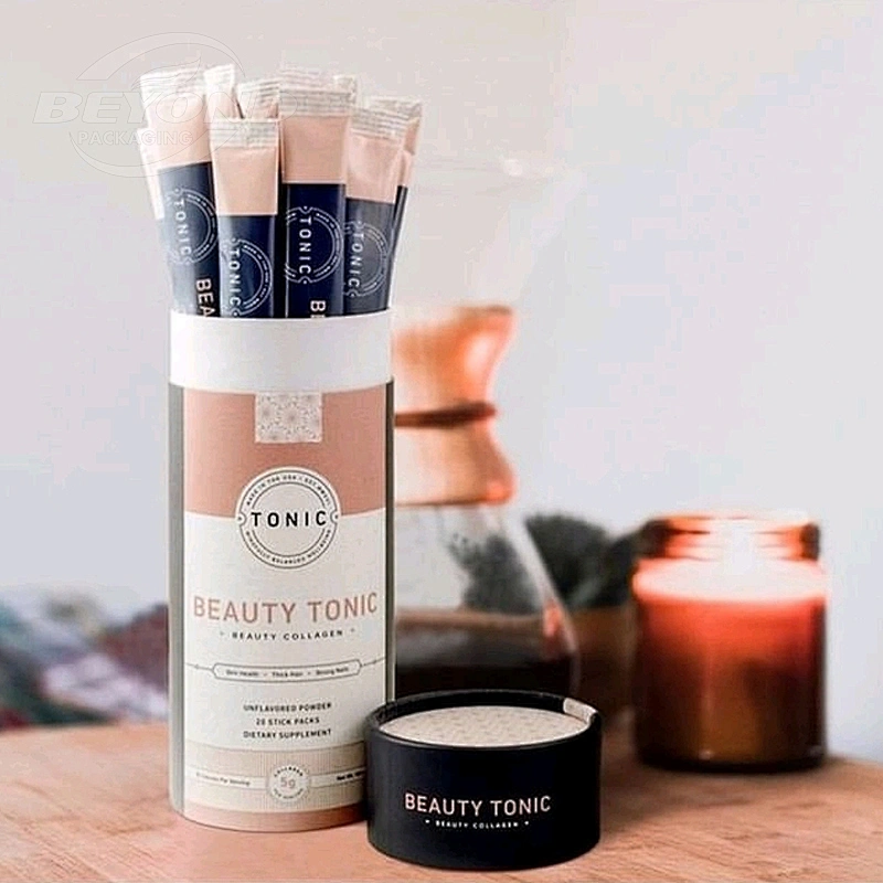 Eco Friendly Beauty Nutritional Herbal Supplement Safety Packaging Paper Tube With Superfood Gift Box Package