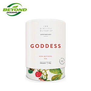 Custom Food Grade Recycled Cylinder Cardboard Supplement Loose Leaf Tea Coffee Packaging Box Round Kraft Paper Tube Packaging