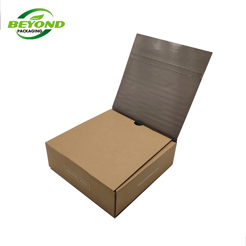Custom logo printed small eco friendly recycled corrugated paper packaging shipping boxes with zip