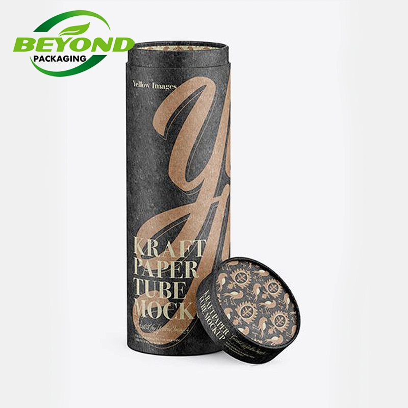 Wholesale 100% Recycled Material Round Kraft Core Cylinder Boxes Roasted Bean Coffee Packaging Cardboard Tube