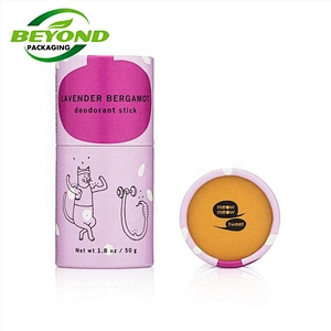 Custom Eco-friendly push up biodegradable deodorant lip balm tube Custom Design 50g Deodorant Packaging Round Container